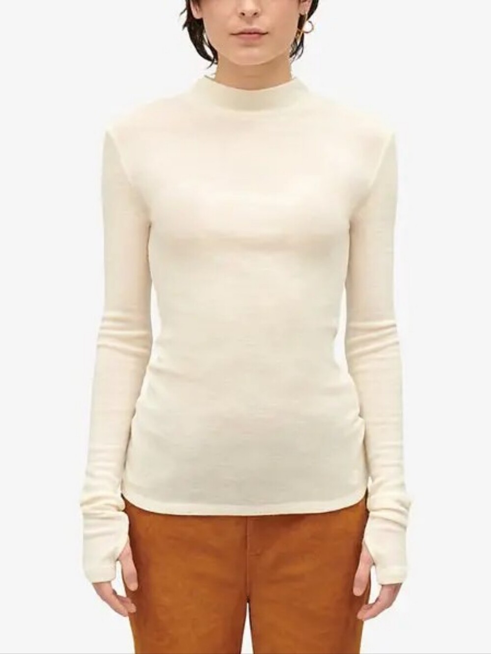 Claudie Pierlot Wool Long Sleeves Top Cream